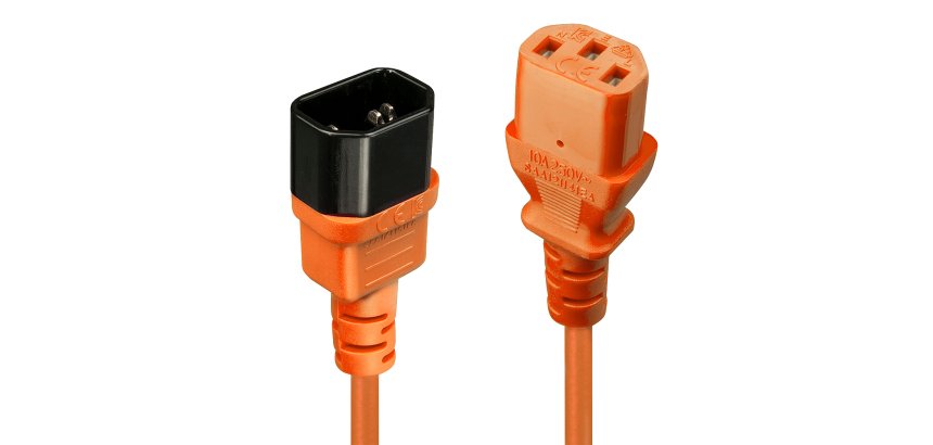 Lindy Rallonge secteur C14 vers C13, orange, 2m
