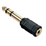 Lindy 35620 cambiador de género para cable 6.3mm 3.5mm Negro