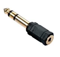 Lindy 35620 cambiador de género para cable 6.3mm 3.5mm Negro