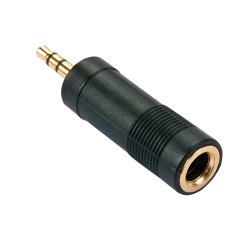 Lindy 35621 cambiador de género para cable 3.5mm 6.3mm Negro