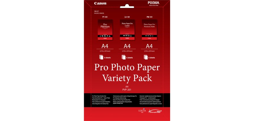 Canon Pro Variety Pack PVP-201 - pakket fotopapier - 15 vel(len) - A4