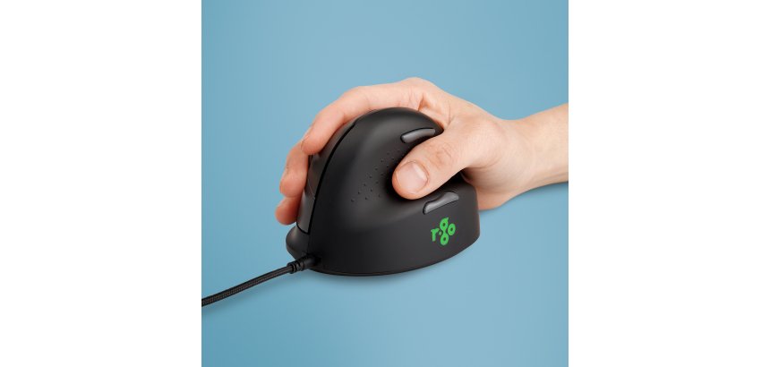 R-Go Tools Souris Ergonomique R-Go HE Break avec logiciel de pause, droiter, moyen (longueur de la main 165-185 mm), filaire, noir