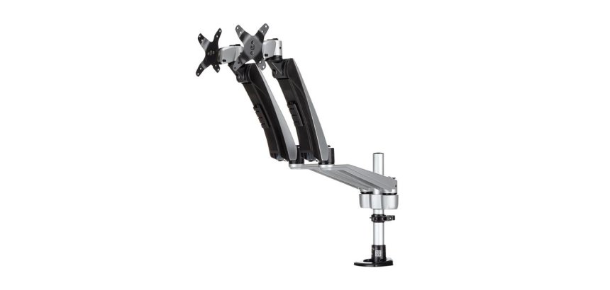 StarTech.com Support de bureau pour 2 écrans avec bras articulés - Multidirectionnel - Empilable - Installation sans outil