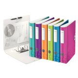 Classeur à levier plastifié Leutz Active Wow 180 degrés A4 - Dos 6 cm couleurs assorties