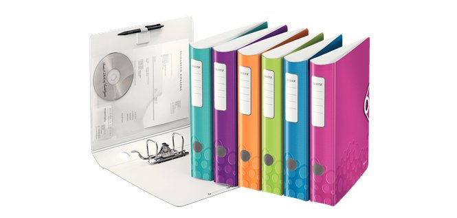 Classeur à levier WOW Active 180°, A4, 6,5 cm, PP, assorti de couleurs