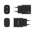 AISENS Cargador USB-C PD3.0 1 Puerto 1xUSB-C 20W, Negro