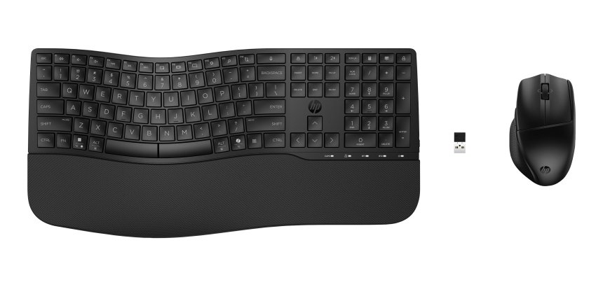 HP 680 CFT Dual-Mode KB/Mse Combo FR clavier Souris incluse Maison RF sans fil + Bluetooth Noir