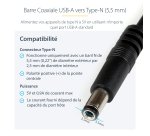 StarTech.com Câble d'alimentation USB vers connecteur annulaire de type N 5 V CC de 1 m - USB A vers V CC de 5,5 mm