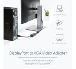 StarTech.com DisplayPort to VGA Adapter - Active DP to VGA Converter - 1080p Video - DisplayPort Certified - DP/DP++ Source to VGA Monitor Cable Adapter Dongle - Latching DP Connector