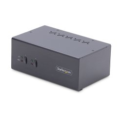 StarTech.com Switch KVM DisplayPort à 2 Ports, 4K 60Hz, 2 Ports USB 5Gbps, 2 Ports USB 2.0 HID, Commutation par Touches et Boutons-Poussoirs, Vonforme TAA - Audio 3.5mm, HDCP