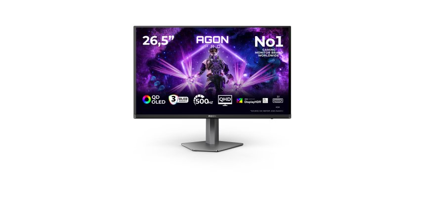 AOC AGON PRO AG276QKD2 computer monitor 67.3 cm (26.5") 2560 x 1440 pixels Quad HD QD-OLED Black, Grey