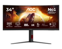 AOC G4 CU34G4 écran plat de PC 86,4 cm (34") 3440 x 1440 pixels Wide Quad HD LED Noir, Rouge