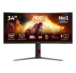 AOC G4 CU34G4 écran plat de PC 86,4 cm (34") 3440 x 1440 pixels Wide Quad HD LED Noir, Rouge