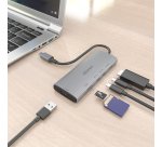 AISENS USB-C Dock 6 en 1, USB-C a 1xHDMI, 1xUSB-A 10G, 2xUSB-C 10G, 1xSD, 1xMicroSD, Gris, 20cm