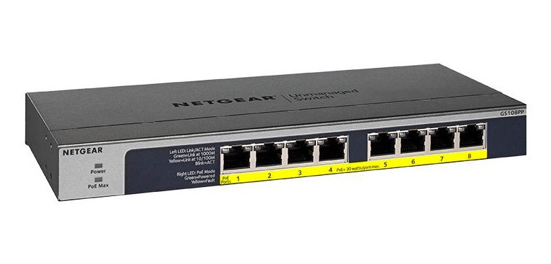 NETGEAR GS108PP No administrado Gigabit Ethernet (10/100/1000) Energía sobre Ethernet (PoE) Negro