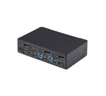 StarTech.com Switch KVM DisplayPort 2 Ports, 4K 60 Hz, DP 1.2, Gestion EDID, Hub USB 3.0 2 Ports, 4 Ports USB HID, Conforme TAA
