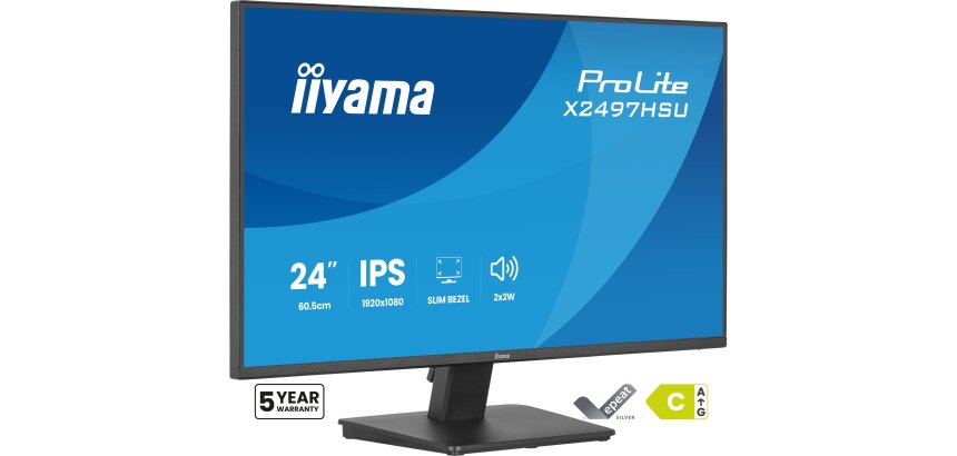 iiyama ProLite X2497HSU-B1 flat PC screen 60.5 cm (23.8") 1920 x 1080 pixels Full HD LED Black
