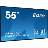 iiyama LH5560UHS-B1AG Écran d'affichage dynamique Carte A numérique 139,7 cm (55") LED Wifi 500 cd/m² 4K Ultra HD Noir Intégré dans le processeur Android 11 24/7