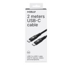 Celly USBCUSBC100WBK cable USB 2 m USB C 100 W Negro