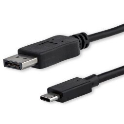 StarTech.com Cable 1m USB C a DisplayPort 1.2 de 4K a 60Hz - Adaptador Convertidor USB Tipo C a DisplayPort - HBR2 - Conversor USBC con Modo Alt - Compatible con Thunderbolt 3 - Negro