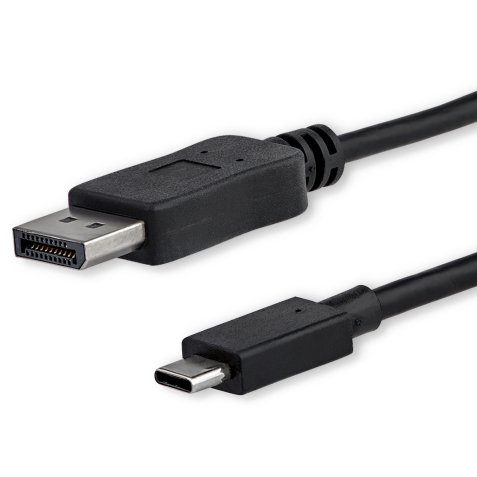 StarTech.com Cable 1,8m USB C a DisplayPort 1.2 de 4K a 60Hz - Adaptador Convertidor USB Tipo C a DisplayPort - HBR2 - Conversor USBC con Modo Alt - Compatible con Thunderbolt 3 - Negro