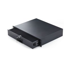 StarTech.com Tiroir en Acier Verrouillable 2U, Montable en Rack 19", pour Armoires AV, Réseau et Serveurs, Capacité de 10kg, Orifices de Passage de Câbles à l'Arrière, Clés Incluses