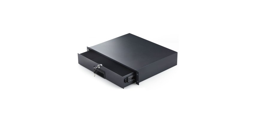 StarTech.com Tiroir en Acier Verrouillable 2U, Montable en Rack 19", pour Armoires AV, Réseau et Serveurs, Capacité de 10kg, Orifices de Passage de Câbles à l'Arrière, Clés Incluses