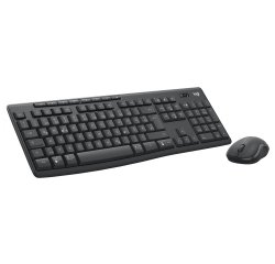 Logitech Pack Teclado QWERTZ Alemán + Ratón RF Wireless Bluetooth Grafito MK370