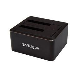 StarTech.com Dock pour Disques Durs SATA à USB 3.0 à 2 Baies, Station d'Accueil pour Disques Durs USB, Docking Station pour SSD/HDD SATA I/II/III Externe 2,5/3,5", Baies pour Disques Durs, Chargement par le Haut