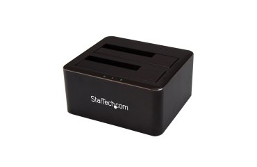 StarTech.com Docking Station USB 3.0 de 2 Bahías SATA de 2,5 o 3,5 Pulgadas para SSD o Disco Duro Base de Conexión para Unidades de Disco