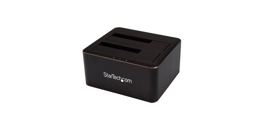 StarTech.com Docking Station USB 3.0 de 2 Bahías SATA de 2,5 o 3,5 Pulgadas para SSD o Disco Duro Base de Conexión para Unidades de Disco