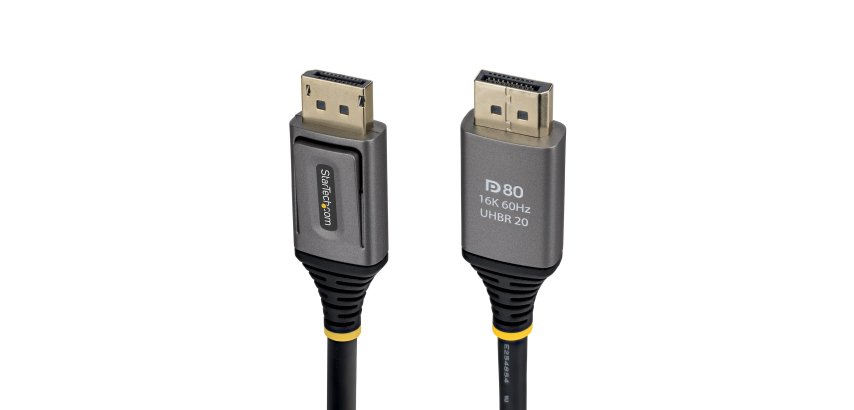 StarTech.com Câble DisplayPort 2.1 de 2m, Câble DisplayPort DP80 Certifié VESA, 10K/8K 60Hz Non Compressé, 16K 60Hz/8K 240Hz avec DSC 1.2a, Câble d'Écran DP 2.1