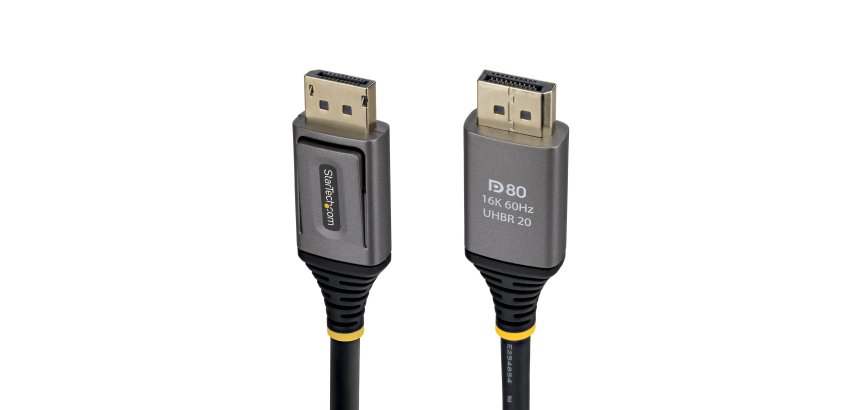 StarTech.com Câble DisplayPort 2.1 de 2m, Câble DisplayPort DP80 Certifié VESA, 10K/8K 60Hz Non Compressé, 16K 60Hz/8K 240Hz avec DSC 1.2a, Câble d'Écran DP 2.1