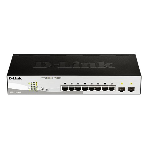 D-Link DGS-1210-08P Gestionado L2 Gigabit Ethernet (10/100/1000) Energía sobre Ethernet (PoE) Negro