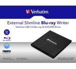 Verbatim External Slimline lecteur de disques optiques Blu-Ray RW Noir