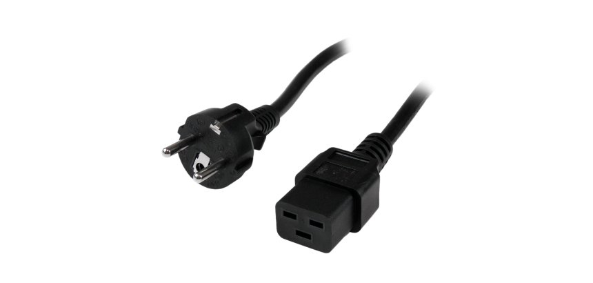 StarTech.com Cable de 2m de Alimentación de Ordenador, 16AWG, EU Schuko a C19, 16A 250V, Cable de Alimentación de Repuesto, Impresora, para Fuente de Alimentación, Cable para Europa, UL