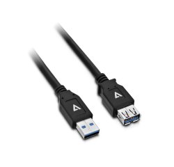 V7 Cable de extensión USB negro con conector USB 3.0 A hembra a USB 3.0 A macho 2m 6.6ft