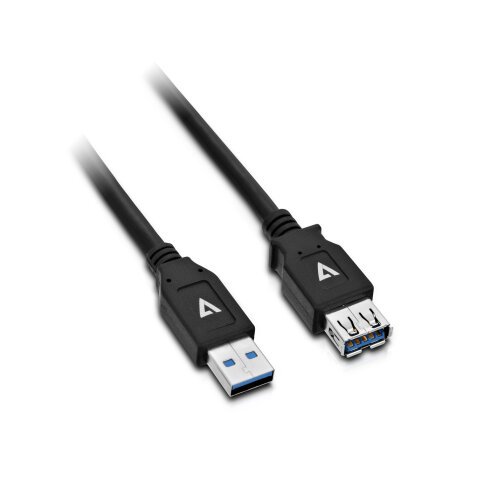 V7 Cable de extensión USB negro con conector USB 3.0 A hembra a USB 3.0 A macho 2m 6.6ft