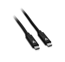 V7 Cable USB negro con conector USB-C macho a USB-C macho 2m 6.6ft