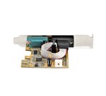 StarTech.com 2-Port PCI Express Serial Interface Card, Dual Port PCIe to RS232 (DB9) Serial Card, 16C1050 UART, Low/Full Profile Brackets, COM Retention, For Windows/Linux