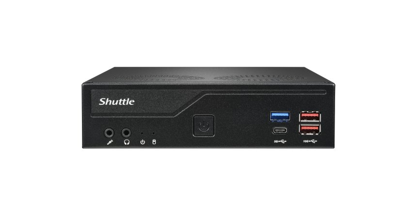 Shuttle Slim PC DH770 , S1700, 2x HDMI, 2x DP , 2x 2.5G LAN, 2x COM, 8x USB, 1x 2.5", 2x M.2, fonctionnement permanent 24/7, attaches VESA