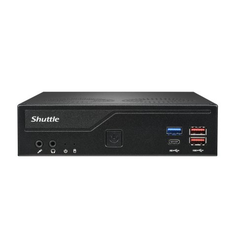 Shuttle Slim PC DH770 , S1700, 2x HDMI, 2x DP , 2x 2.5G LAN, 2x COM, 8x USB, 1x 2.5", 2x M.2, fonctionnement permanent 24/7, attaches VESA