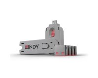 Lindy 40450 bloqueador de puerto Bloqueador de puerto + clave USB tipo A Rosa Acrilonitrilo butadieno estireno (ABS) 5 pieza(s)