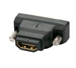 Lindy 41228 cambiador de género para cable HDMI-A FM DVI-D M Negro