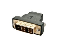Lindy 41228 cambiador de género para cable HDMI-A FM DVI-D M Negro