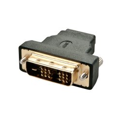 Lindy 41228 cambiador de género para cable HDMI-A FM DVI-D M Negro
