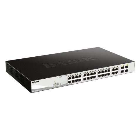 D-Link DGS-1210-24P commutateur réseau Géré L2 Gigabit Ethernet (10/100/1000) Connexion Ethernet, supportant l'alimentation via ce port (PoE) Noir