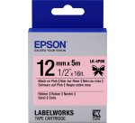 Epson Ruban satin pour étiqueteuse LK-4PBK Noir/Rose 12 mm (5 m)