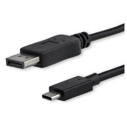 StarTech.com Câble Adaptateur USB C vers DisplayPort 1.2 4K 60Hz - 1m - Câble USB-C vers DisplayPort - HBR2 - Câble Vidéo USB Type-C DP Alt Mode vers Moniteur DP - Fonctionne avec Thunderbolt 3 - Noir