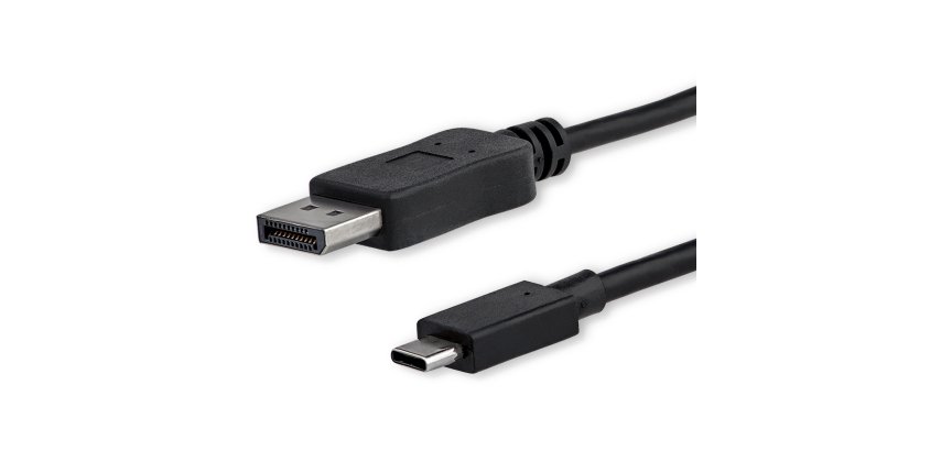 StarTech.com Câble Adaptateur USB C vers DisplayPort 1.2 4K 60Hz - 1m - Câble USB-C vers DisplayPort - HBR2 - Câble Vidéo USB Type-C DP Alt Mode vers Moniteur DP - Fonctionne avec Thunderbolt 3 - Noir